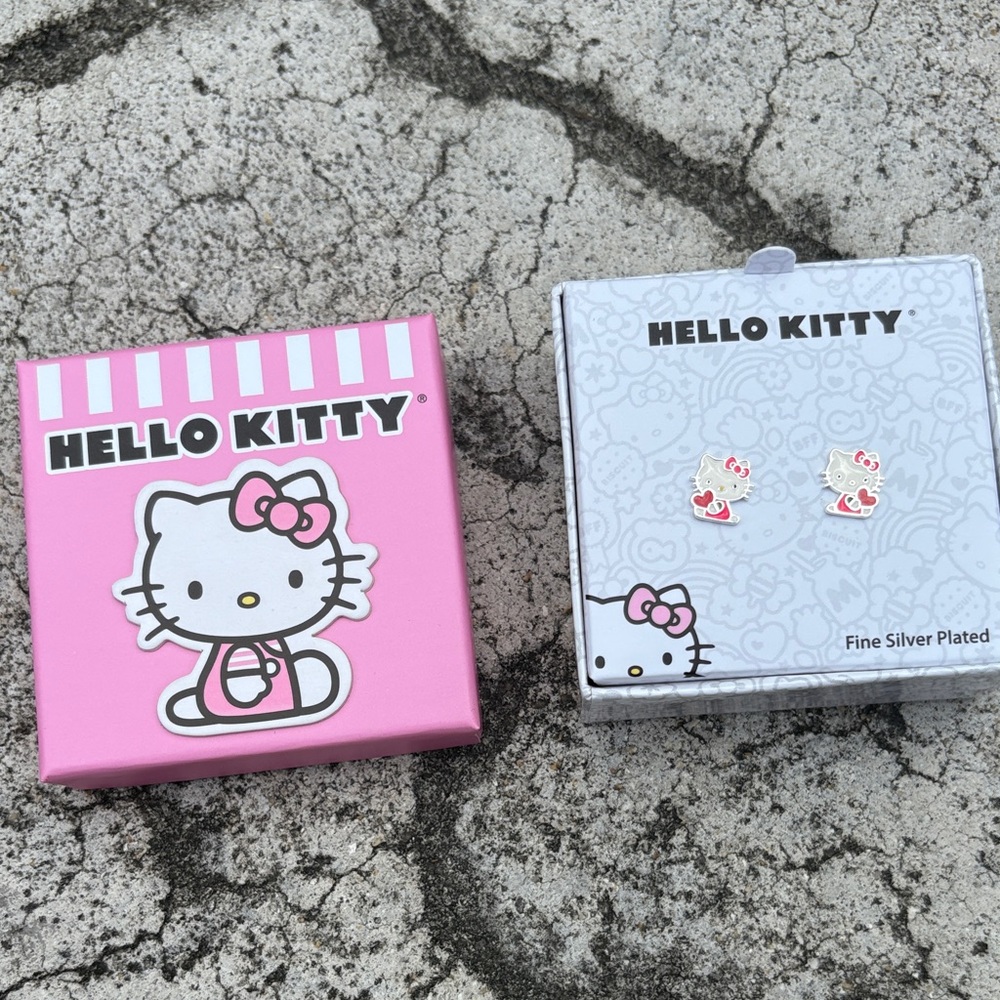 Hello Kitty Pink and Silver Earrings
